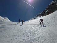il canalino che porta al ripiano superiore