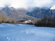 e verso il Rocciamelone coperto dalle nuvole