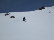 il breve canalino sotto la vetta