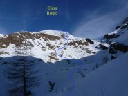 L'itinerario dal pianoro delle grange La Reale