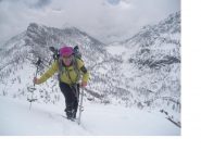 Ale in dirittura d'arrivo..alla sua dx il vallone di salita..