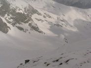 Il vallone visto dall'alto senza la valanga caduta dopo