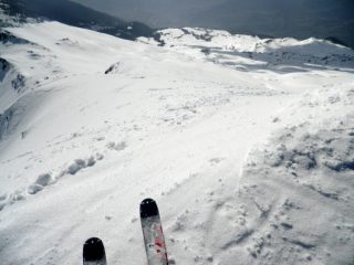 pendio diretto dalla vetta