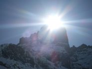 il sole tra la Rocca e la Torre Castello