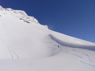 Francesco nel pendio sotto la vetta