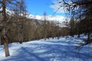 il pianoro di quota 1835 m. salendo lungo il versante Ovest della Cima delle Liste (13-4-2013)