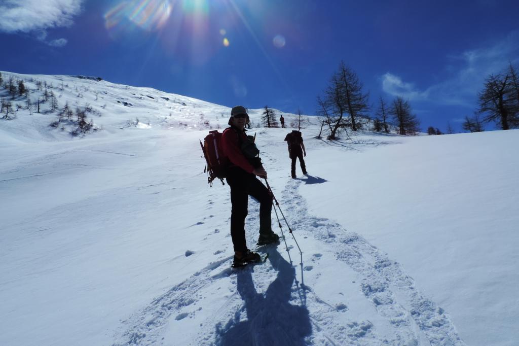 salendo i pendii del versante Ovest della Cima delle Liste (13-4-2013)