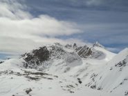 ...colpo d'occhio verso P.ta Aroletta e Becca di Faudery