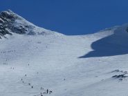 Formiche sul ghiacciaio sotto il colle