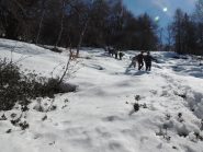 la discesa nel bosco verso S.Anna