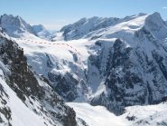 .... si scorge il percorso di discesa effettuato poco prima!! Mi avessero fatto vedere la foto, avrei optato per la classica via dal col de l'Eveque !!!!