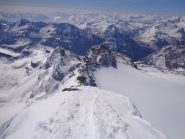 dalla cima panorama sulla cresta di salita