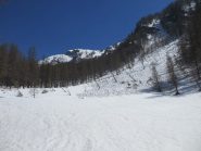 Lo spiazzo nel bosco,con valanga.