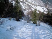 tratto di salita nel bosco verso Monte Berlino 