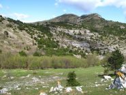 Il boschetto di discesa anticipata e dietro il Poggio Grande col Forte dei Due Fratelli