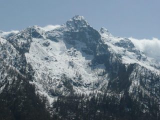 Bec delle Strie dai rilievi che sovrastano l'alpe