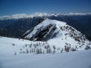 Il Colle Pussuy visto dalla vetta