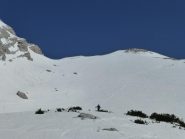 Pendio finale visto dalla conca a metà gita