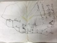 Il pizzino con descrizione scampato al naufragio.