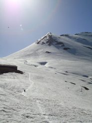 Amos sulla tracciona per il Mondolé