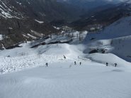 Valanga alla base dei canali.