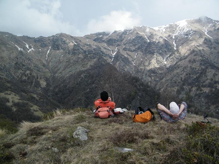 Il percorso visto da poco sotto il Rifugio Salvin