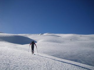 gli ampi e regolari pendii di salita