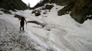 Salita nel canale sopra i Prati del Vallone