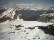 Il traverso verso il Col d' Eyele visto dalla cima del Mont Delà