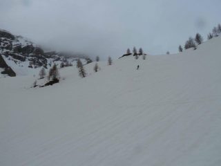 Brevissimo tratto con neve poco portante