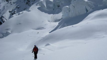 sul plateau sotto il Blanc de Moming