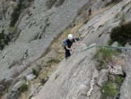 primo tiro della via ddello spigolo , dopo la Dulfer