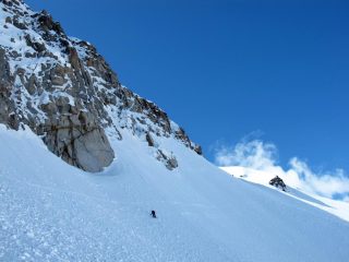 in discesa sul traverso sotto la punta