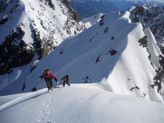 appena fuori dal canale verso la cresta finale