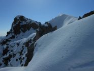 sulla cresta prima della cima scialpinistica