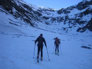 la strettoia del risalto roccioso a quota 2200 m.