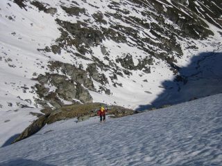 il ripido canale posto subito sopra il risalto roccioso