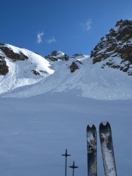 Canale (ramo di dx) per salire al Passo d'Ischiator