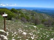 Ritorno, palina lungo il percorso sopra al Pian del Colle