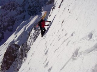 Traverso al canalino di uscita