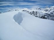 Poco sotto la vetta del Mont Giavin
