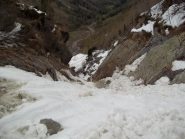 Salgo direttamente dal canale. Con buone condizioni questo si può fare anche con gli sky al ritorno (4.2)