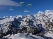 Il Monte Bessanetto e l'Autour, visti dalla Punta Rossa di Sea nel 2013