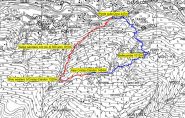 mappa CTR 1/50.000 con itinerario tracciato