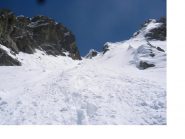 Ilripido canale di discesa dallo Schiatau..