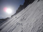 Lungo traverso sotto il versante nord degli avancorpi della Meja