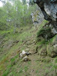 Il tratto non ciclabile della discesa