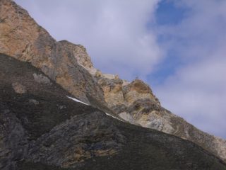 bella cresta rocciosa con camoscio sul primo torrione....