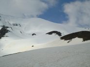 La vetta dal vallone; noi siamo saliti a destra dei mammelloni pelati