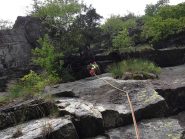 il sesto tiro: iniziano i gradoni strapiombanti